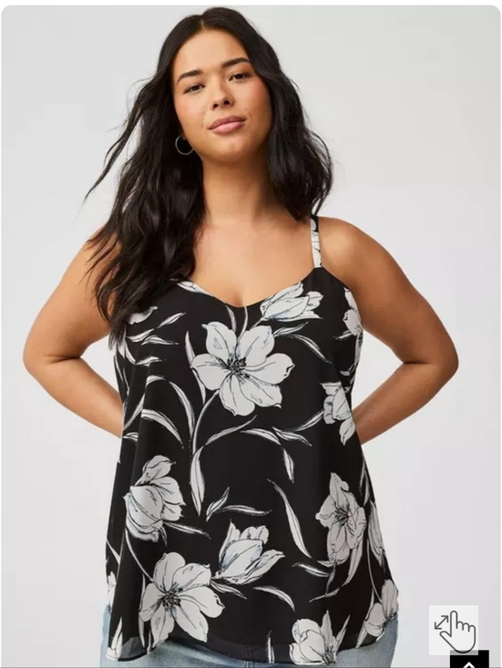 torrid Tops - Torrid Black Floral Sophie Cami with Cream Blooms